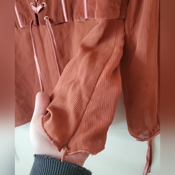 Womens Sheer Renaissance bustier Blouse Size M-L - Picture 3 of 11